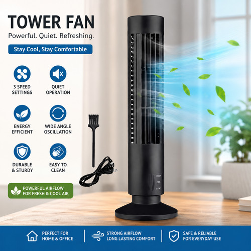 Tower fan speed quiet - fan, 3